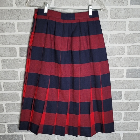 David Brooks Ltd Plaid 100% Wool Vintage Made in USA Women's Skirt Size 8P - Picture 3 of 7